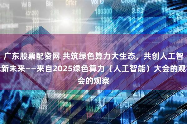 广东股票配资网 共筑绿色算力大生态，共创人工智能新未来——来自2025绿色算力（人工智能）大会的观察